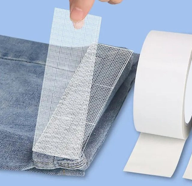 Doppelseitiges Hotmelt-Klebeband aus Vliesstoff in Weiß für Saumband und Haushaltsreparaturen ohne Nähen - Bild 1