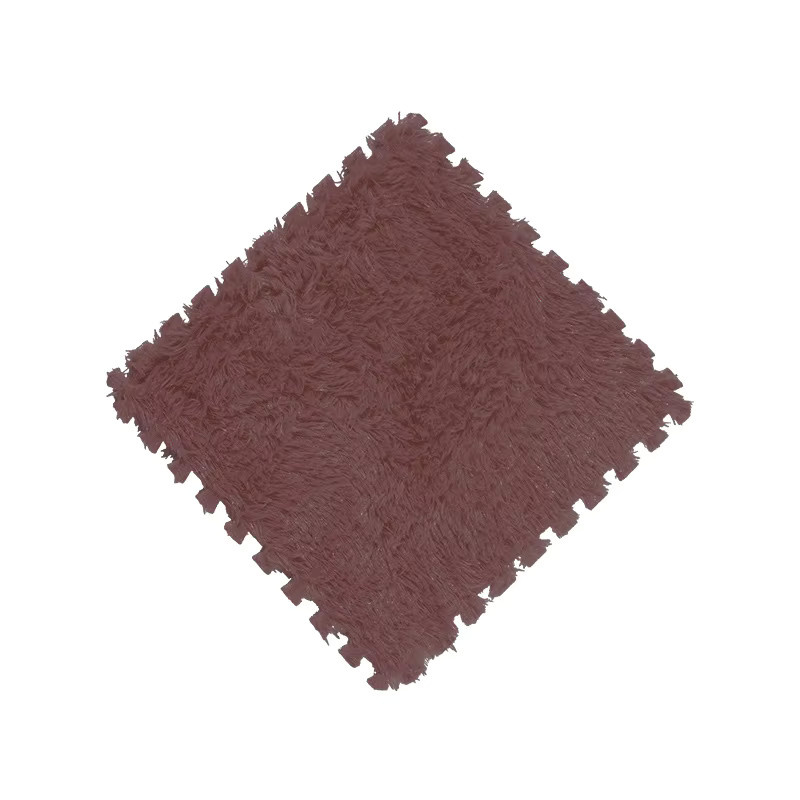 DHDH Babyspielmatte aus EVA-Schaum mit Plüsch-Tatami-Oberfläche, ineinandergreifende Bodenmatte für das Kinderzimmer, B/T/H: 30 x 30 x 1 cm, Blau/Braun - Bild 1