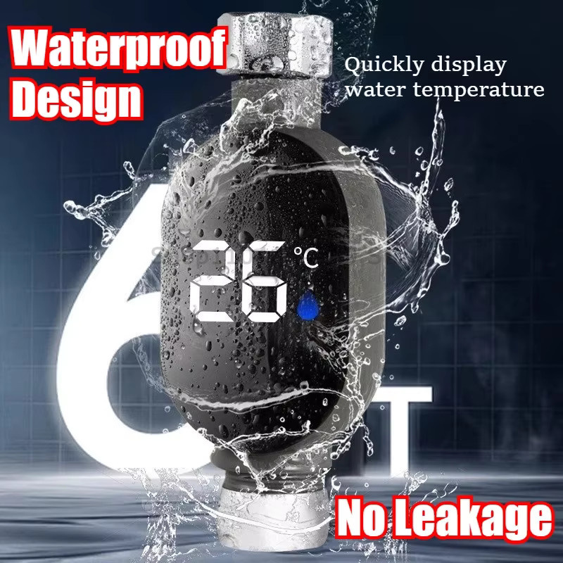 Wasserdichte LED Digital Duschtemperaturanzeige in Schwarz für Babybad und Badezimmer mit Temperaturanzeige von 0 bis 99 Grad Celsius - Bild 3
