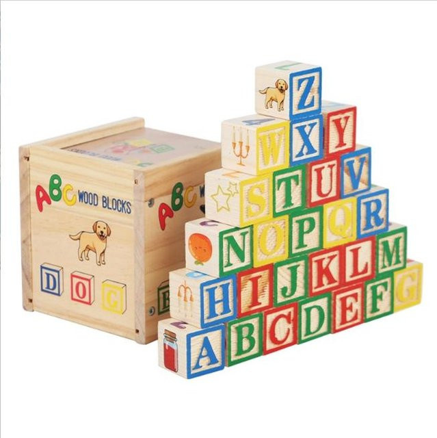 Bunte Holz-Buchstaben und Zahlen Bausteine, Holz, ab 1,5 Jahre - Bild 1