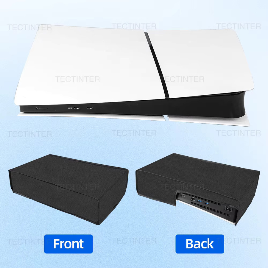 TECTINTER Staubschutzhülle für PS5 Slim und Pro in Schwarz, kratzfester Schutz für deine Konsole - Bild 4