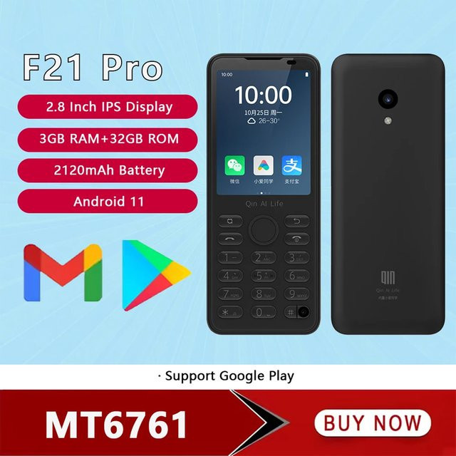 QIN F21 Pro 4G Smartphone mit Android 11, 2,8 Zoll Touchscreen, 3GB RAM, 32GB Speicher, Black - Bild 1