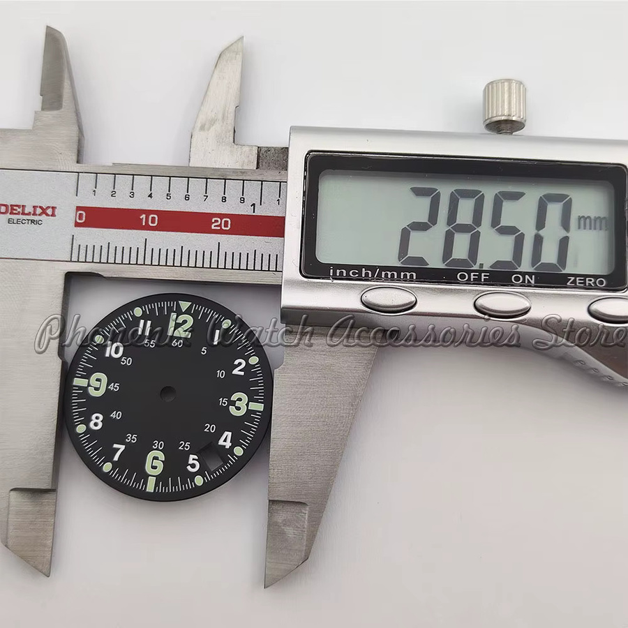 OUMASHI Uhrenzifferblatt, Schwarz, 28,5 mm, für NH35 Automatikuhren - Bild 2