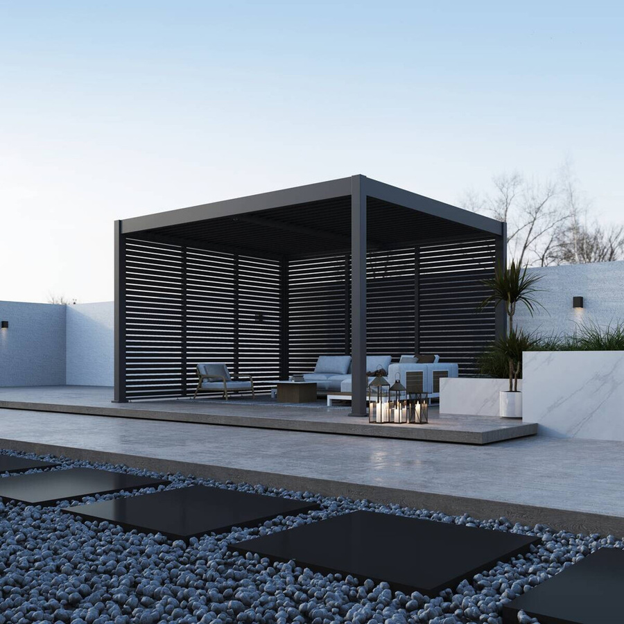 Paragon Outdoor Lamellen Sichtschutz Grand Tuscan für Pergola aus Aluminium, Grau, B/H: 135 x 234 cm - Bild 6