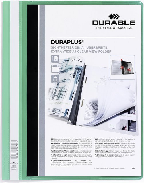 DURABLE Präsentationshefter DURAPLUS A4+ in Grün mit 25 Fächern - Bild 1