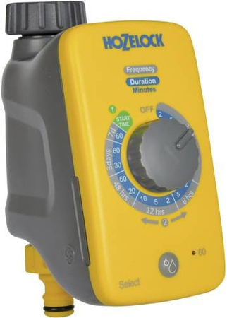 Hozelock Select Controller 2220 0000 mechanische Bewässerungssteuerung in Gelb mit 19 mm Anschluss
