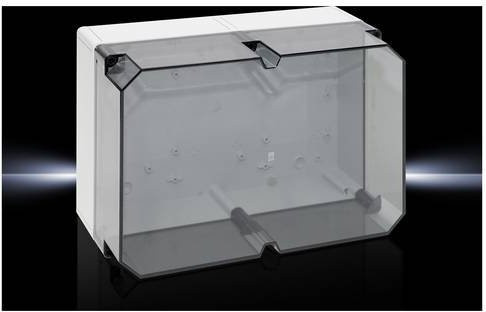 Rittal Kabelmanagementgehäuse Installations-Gehäuse aus Kunststoff in Grau, Wandmontage, B: 36,0 cm, T: 25,4 cm, H: 16,5 cm - Bild 1