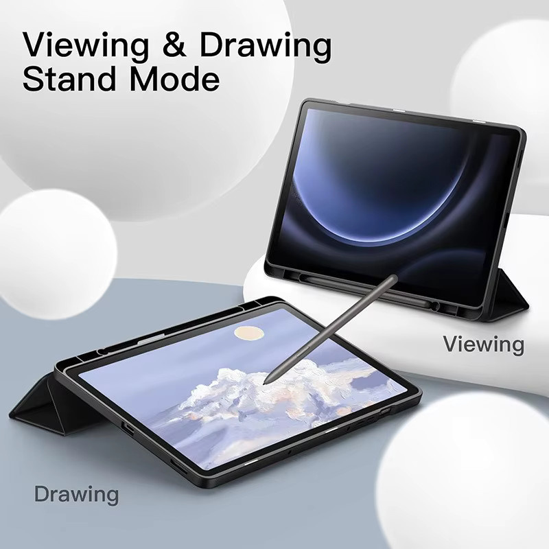 Samsung Tablet Hülle in Schwarz und Grün für Galaxy Tab S10 S9 S8 S7 S6 Lite S9 FE S10 FE A9 Plus A11 Plus und S7 S8 S9 S10 Plus FE 12,4" sowie S7 S8 S9 S10 Plus FE 10,9" und S6 Lite 10,4" Cover - Bild 4