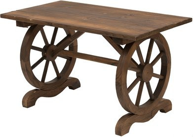 Outsunny Gartentisch aus Tannenholz in Natur, Landhaus-Stil, B: 60 cm, T: 113 cm, H: 65 cm - Bild 5