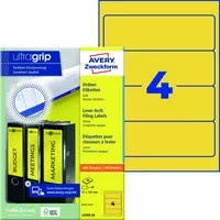 Avery Zweckform Ordnerrückenetikett ultragrip breit, gelb, 80 Stück - Bild 1