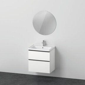 Duravit D-Neo Möbel-Set mit Waschtisch-Unterbau und Universal Licht Spiegel in Weiß Matt, B: 65,0 cm, T: 48,0 cm, H: 62,5 cm - Bild 1