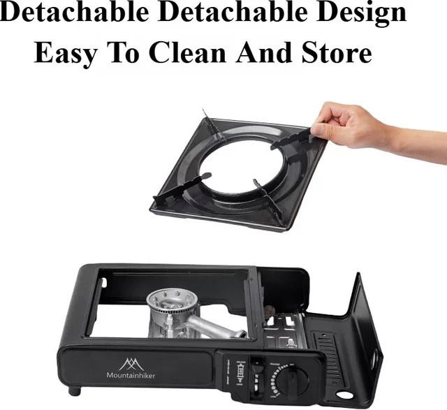 MOUNTAINHIKER Camping-Gaskocher mit 3000W Heizleistung, tragbarer Outdoor-Kassettenbrenner für Picknick, Wandern und Trekking in Schwarz oder Weiß - Bild 1