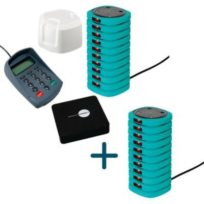 Ratiotec Rufsystem CONNECT Starter-Set mit 20 Pagern, Key-Pad, Base und Repeater in Türkis - Bild 1