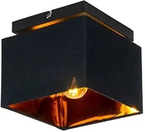 QAZQA Moderne Deckenleuchte in Schwarz und Gold mit E27 Fassung - Bild 1