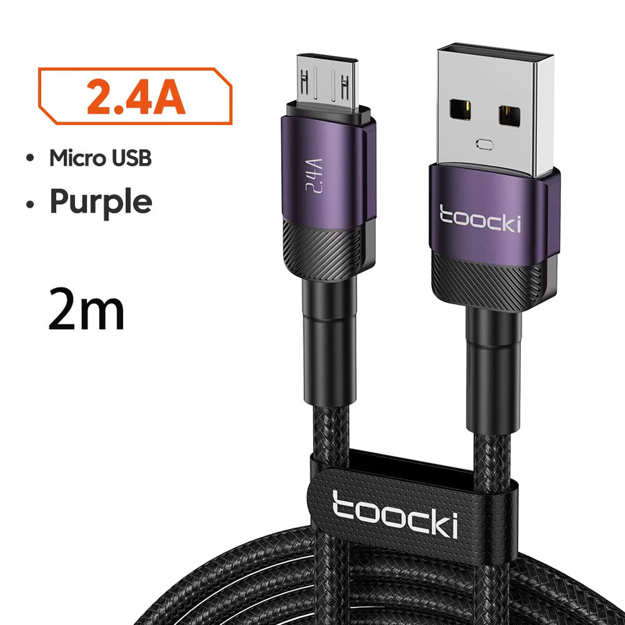 Toocki Micro-USB-Kabel in Lila mit 2,4 A Schnellladefunktion für PD und QC zur Datenübertragung - Bild 7