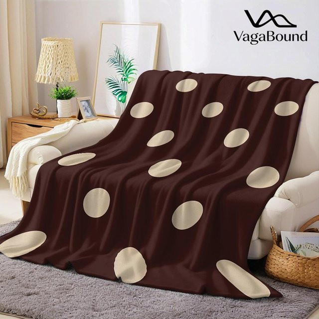 JMG Household Supplies Flanelldecke aus Fleece in Braun mit beigen Punkten, B/B: 100 x 150 cm - Bild 1
