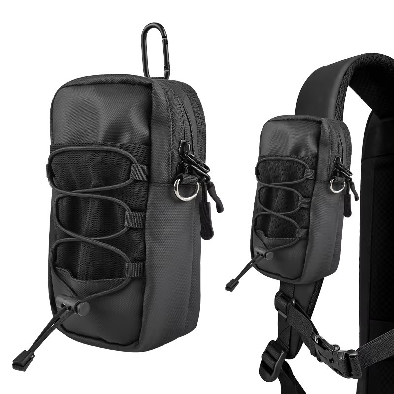 Haissky Multifunktionale Outdoor-Wandertasche als Umhängetasche für iPhone 17 16 15 14 13 Pro Max, Schwarz - Bild 3