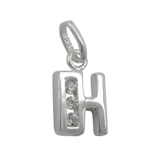 Colfem Anhänger Buchstabe H, 925 Silber, Zirkonia, Unisex - Bild 1