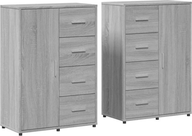vidaXL Sideboard Set 2 Stück Grau Sonoma aus Holzwerkstoff B/T/H: 60 x 31 x 84 cm - Bild 1