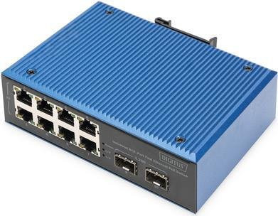 Digitus Industrial Unmanaged Fast Ethernet PoE Switch 8+2 Port Blau DN-651147 - Bild 1
