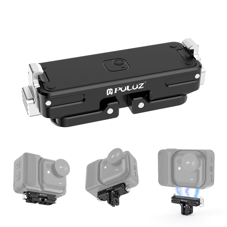 PULUZ Magnetische Schnellverschluss-Basishalterung aus Aluminiumlegierung für Insta360 GO Ultra in Schwarz - Bild 6