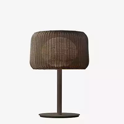 Bover Fora LED Tischleuchte in Braun aus Metall und Rattan - Bild 1