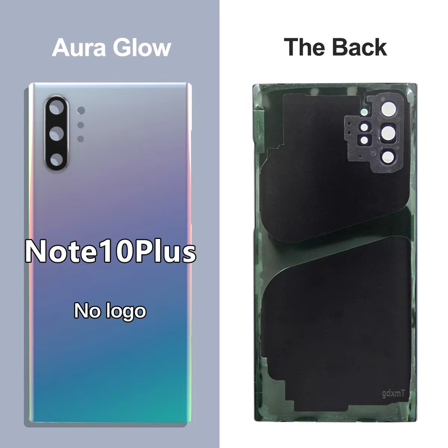 Samsung Note 10 Plus Ersatzgehäuse Glas-Rückseite mit Objektivöffnung in Schwarz - Bild 5