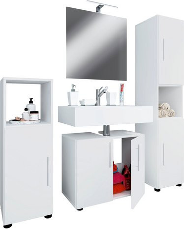 VCM Badmöbel-Set Flandu II, 4-teilig, weiß, B/H/T: 60 x 51 x 30 cm - Bild 1