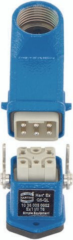 HARTING Steckverbinder-Set 10360050002 in Blau mit 5 + PE Polen - Bild 1