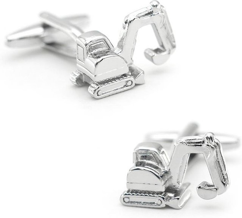 Igame Manschettenknöpfe, Bagger Design, Messing, Silberfarbe, Herren