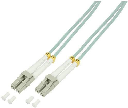 LogiLink FP3LC00 Glasfaser LWL Anschlusskabel Multimode OM3 in Türkis mit 1x LC-Stecker auf 1x LC-Stecker, Länge: 0,50 m - Bild 1