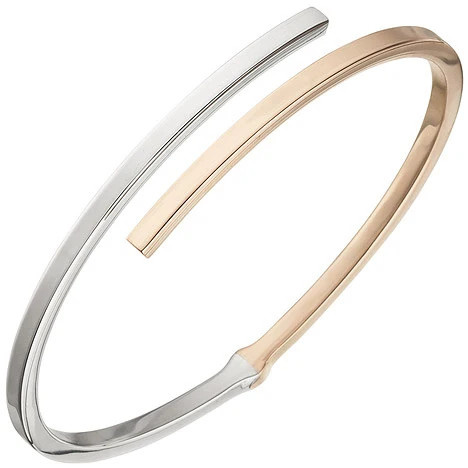 Colfem Armreif Armband, 925 Sterling Silber, bicolor rotgold vergoldet, Unisex - Bild 1