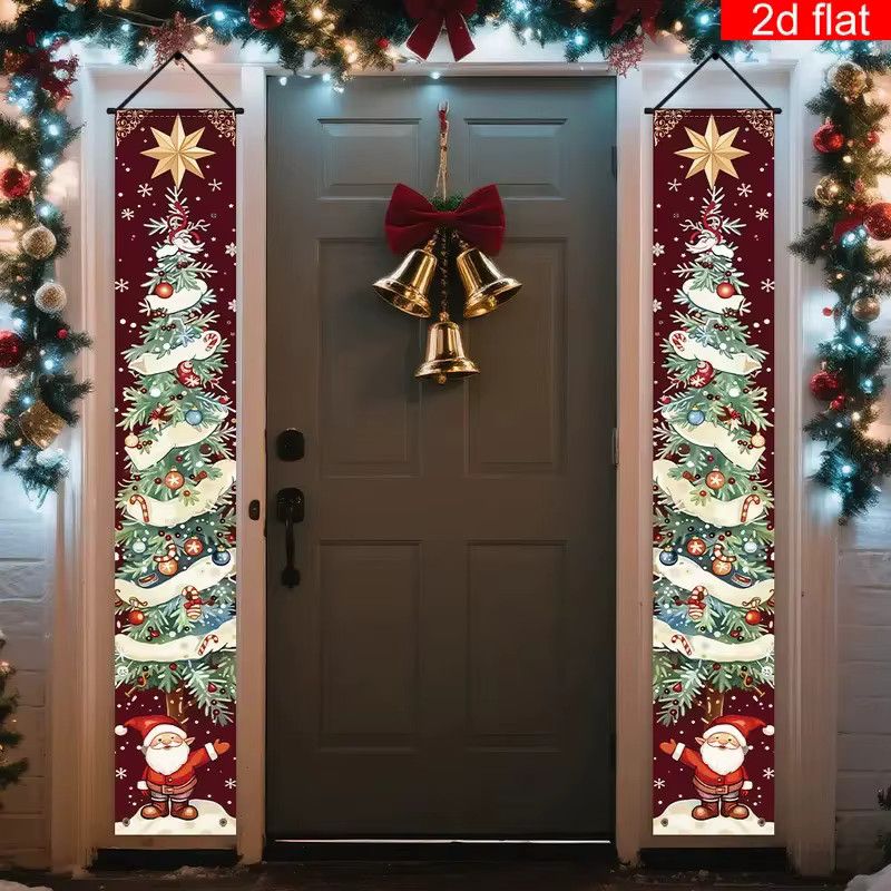 VIKAMA Weihnachts-Hintergrunddeko mit Wintermotiv als hängende Couplets für Innen und Veranda - Bild 2