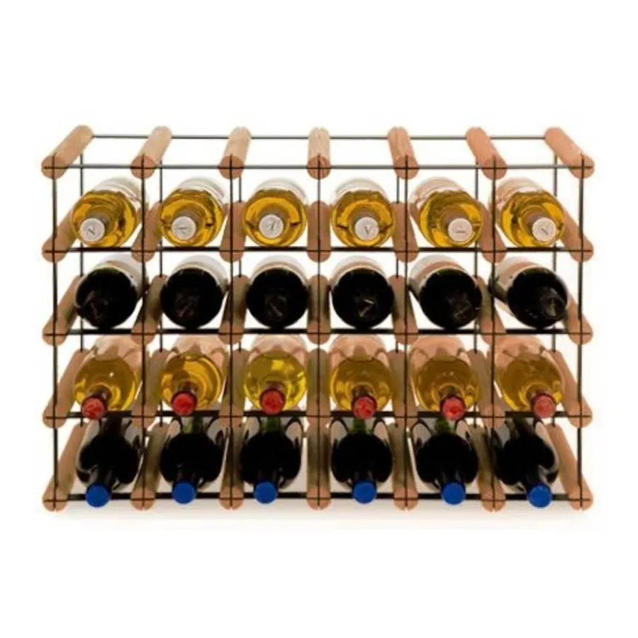 PROREGAL Modulares Weinregal Vinotega Mod Metal aus massivem Kiefernholz, Braun geölt, H x B x T: 42,5 x 62,5 x 24,5 cm - Bild 2