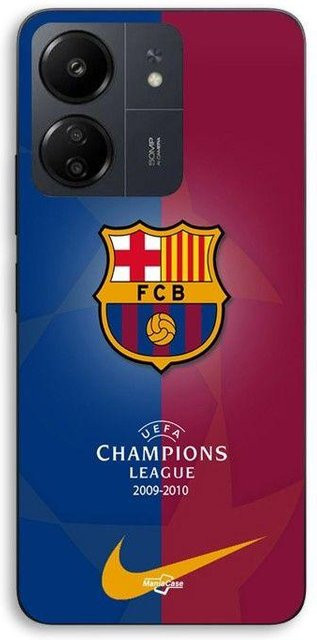 Personalisierte Silikon TPU Handyhülle MANIACASE für Xiaomi Redmi 13C 4G mit FC Barcelona Motiv in Schwarz - Bild 1