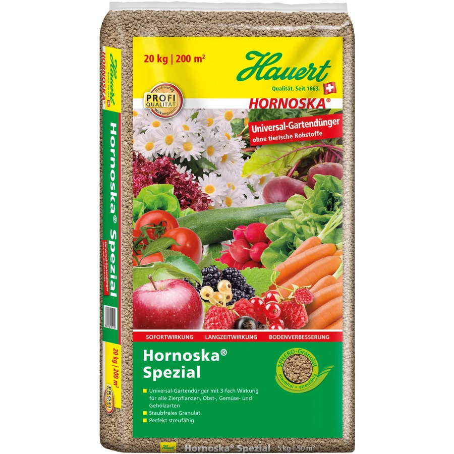 Hauert Hornoska Spezial Universal-Gartendünger Slow-Release für Freiland und unter Glas, 20 kg - Bild 2
