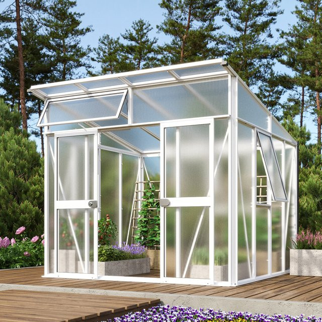 Vitavia Gewächshaus Aura 7800 in Weiß mit 7,8 m² Fläche und 10 mm HKP - Bild 1