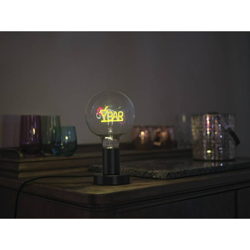OSRAM LED-Tischleuchte Lettertable in Schwarz aus Metall mit Glas, E27, B/T/H: 12,5 x 12,5 x 23 cm - Bild 2