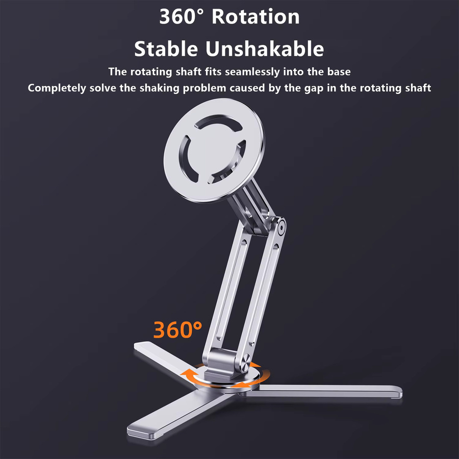 Prichiamo Magnetischer Handyhalter mit 360 Grad Rotation, Faltbares Stativ für MagSafe iPhone und Xiaomi, Schwarz oder Silber - Bild 2