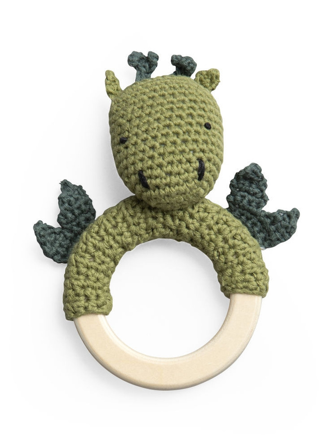 Sebra Häkel-Rassel Drache, Plüsch / Textil, Grün - Bild 1