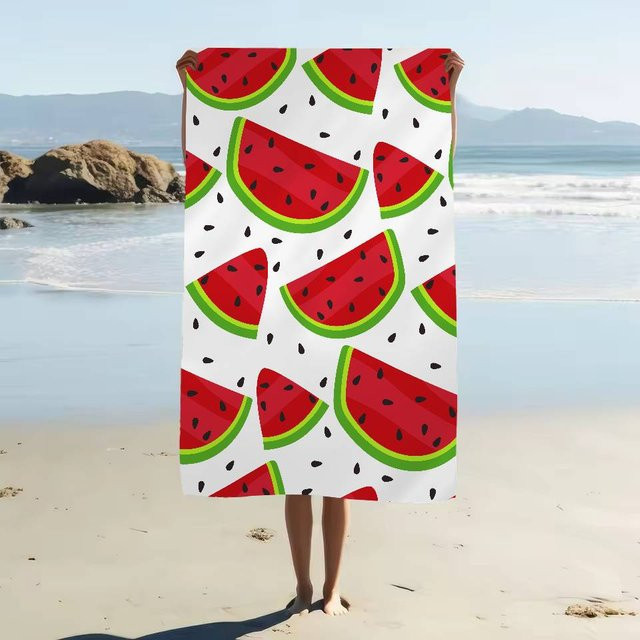 Ka Chen Muda Mikrofaser Strandtuch mit Wassermelonen-Muster, schnelltrocknendes Handtuch für Strand, Pool und Reisen, Breite: 40 cm, Höhe: 60 cm - Bild 1