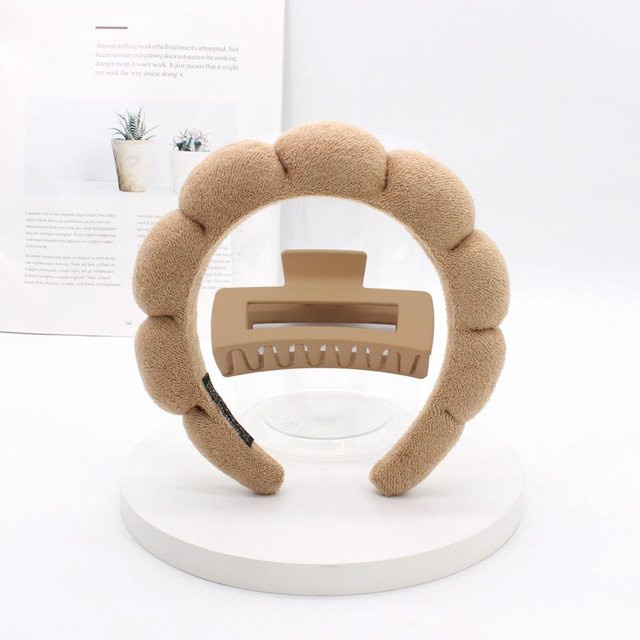 YULIN Haarwasch-Accessoires Set, 2 Stück, Damen, beige - Bild 1