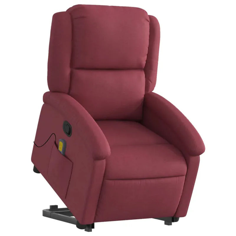 vidaxl Aufstehhilfe Massagesessel für Senioren, verstellbar, Rot, Stoffbezogen - Bild 6