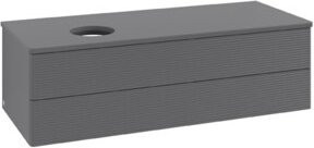V&B Waschtischunterschrank Antao mit Frontstruktur in Anthrazit, B/T/H: 120 x 36 x 50 cm - Bild 1