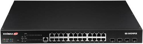 EDIMAX GS-5424PLX Netzwerk Switch mit 24 + 4 Ports 10/100/1000MBit/s und PoE-Funktion in Schwarz - Bild 1