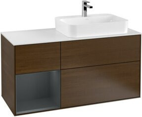V&B Waschtischunterschrank Finion in Walnuss, lackiert, Breite: 120 cm, Tiefe: 50,1 cm, Höhe: 50,1 cm - Bild 1