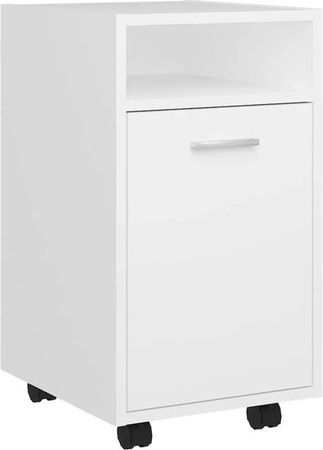 vidaXL Beistellschrank mit Rollen in Weiß aus Holzwerkstoff, B/T/H: 33 x 38 x 60 cm