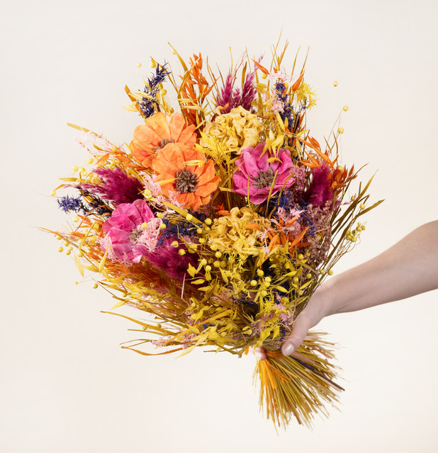 Trockenblumenstrauß Happy Vibes von BLUME2000 in Multicolour (Pink, Orange, Gelb) - Bild 1