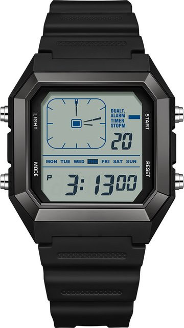 SANDA Analoguhr, Eckig, Kunststoff, Silikon, Herren - Bild 1