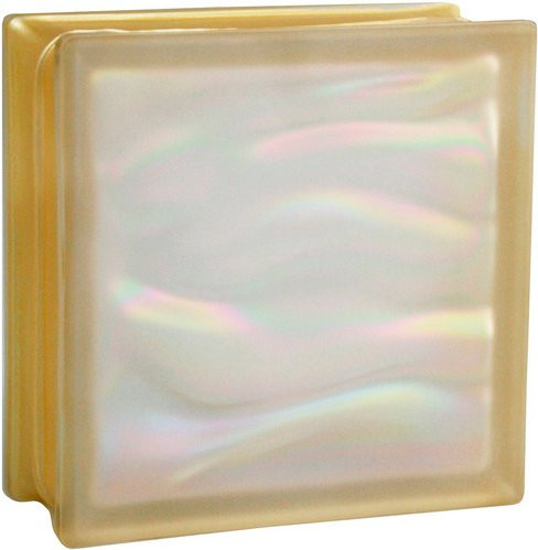 Fuchs Design Glasbaustein Aqua Perlmutt Gold Satiniert B/H: 19 x 19 cm, Tiefe: 8 cm - Bild 2